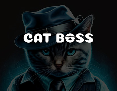 cat brand logo design
