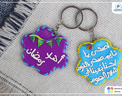 Polymer Clay Keyrings for Ramadan | product photography