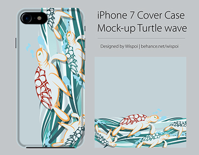 Iphone 7 Cover Case Mock-up Turtle wave