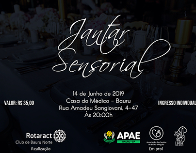 Convite "1º Jantar Sensorial"