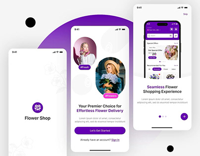 Creative & Modern Ul Design of Flower Delivery App