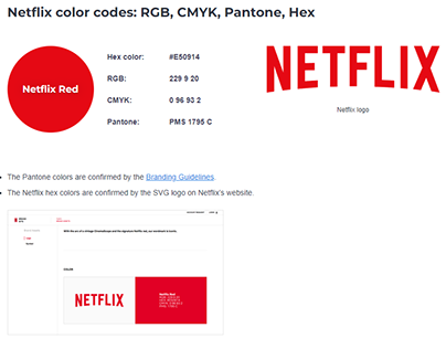 Netflix color codes: RGB, CMYK, Pantone, Hex