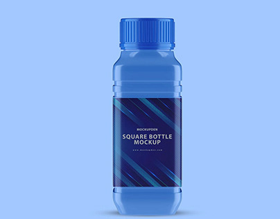 Free Square Bottle Mockup PSD Template