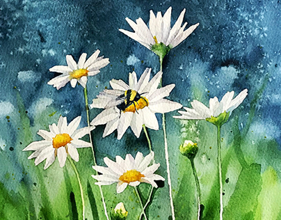 Watercolour Bumblebee #savethebees