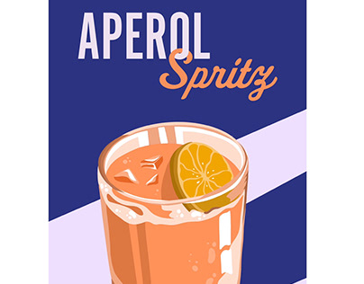 'Aperol Spritz' digital illustration - mockup