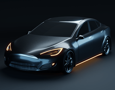 Tesla black car