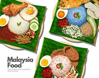 Malaysia Food Nasi Lemak, Nasi Dagang dan Nasi Kerabu
