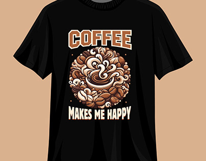 Coffee Makes Me Happy T-shirt, Coffee Lover T-shirt .