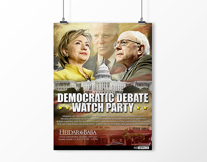 Democratic Debate Watch Party Poster
