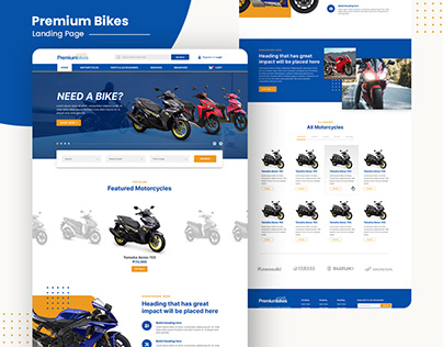 Premium Bikes Landing Page UI Design