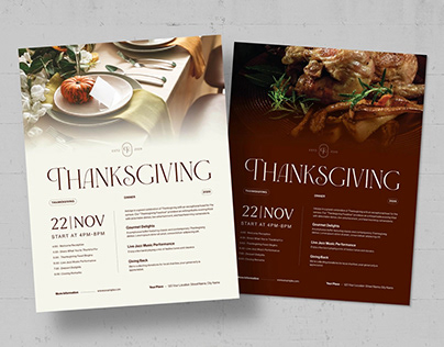 Modern Thanksgiving Flyer Template