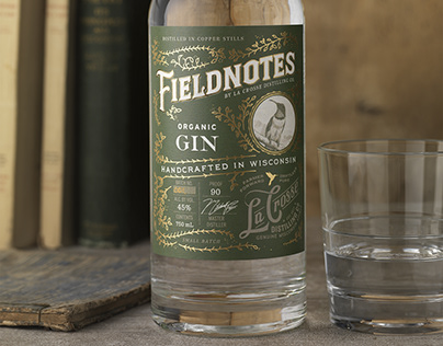 Fieldnotes 90 Proof Gin Packaging Design & Logo