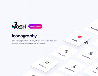 Iconography for Design System on app Josh