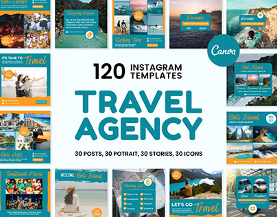 Travel Agency Blue Instagram | CANVA Templates