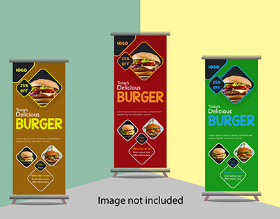 Printable restaurant rollup banner design