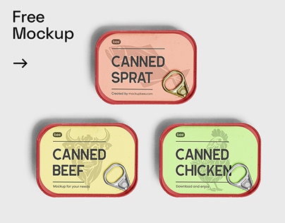 Free Canned Food Mockup