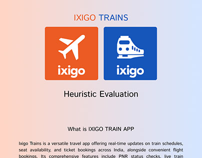 IXIGO TRAINS- HEURISTIC EVALUATION