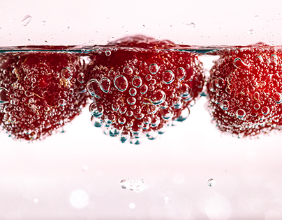 Raspberries and bubbles