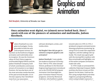 Judson Rosebush on Computer Graphics and Animation
