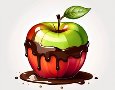 Apple dipped in chocolate