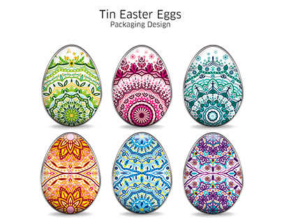 Tin Easter Eggs Mandala Art