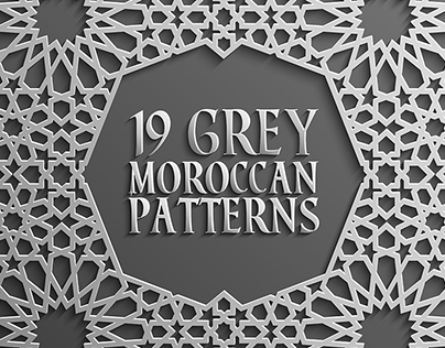 Grey Islamic Seamless Pattern Set 2