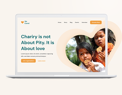 We Cared - Charity landing page design