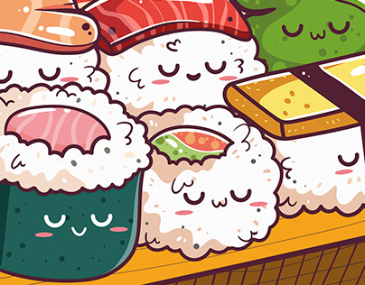 Cute sushi illustration II
