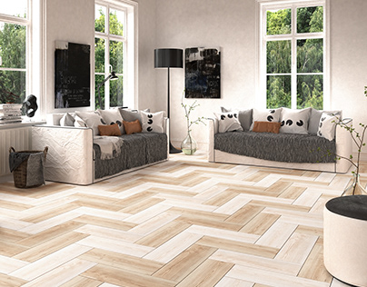Wood ceramic floor tiles