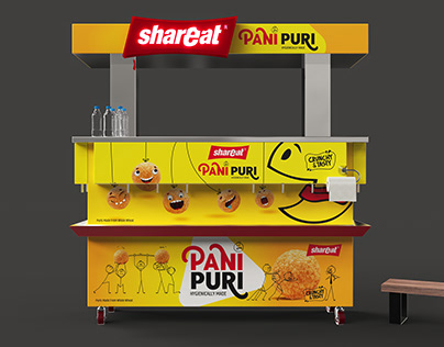 PANI PURI LIVE COUNTER 3D MODELLING AND RENDERING