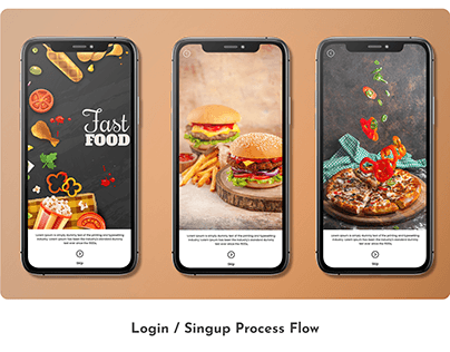 Online Food Delivery App Log In / Sing Up Process Flow