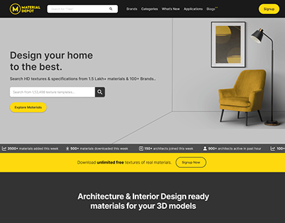 Elevate Home Design: Material Depot Homepage Redesign