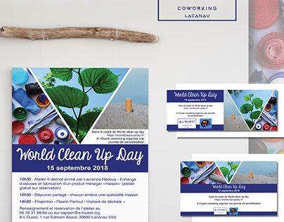 A L'Ouest Coworking - World Clean Up - Affiche et web