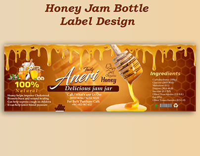 Honney Jam Bottle Label Design