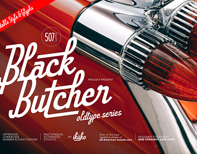 Black Butcher - Retro Car Font