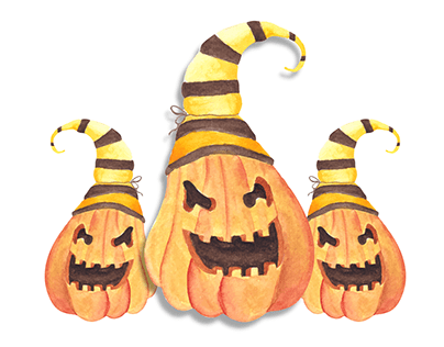 Halloween Pumpkin Watercolor Vector Design