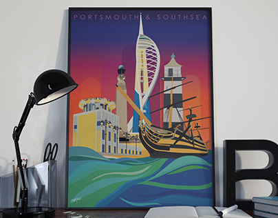 Local Artwork - The Great Waterfront City Retro