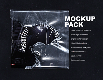 Fused Plastic Bag MOCKUP PACK + Textures
