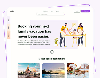 Recline - Travel booking landing page