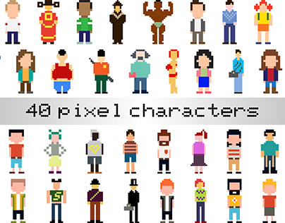 Collection of 80 Pixel Characters