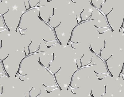 Reindeer Antler and Star repeat pattern