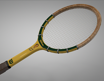Vintage Tennis Racquet 3D Model