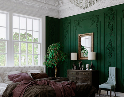 Bedroom in green
