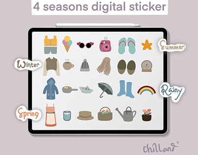 seasons digital sticker