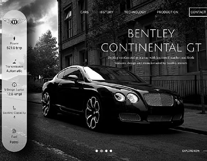 Bentley Continental GT Page design