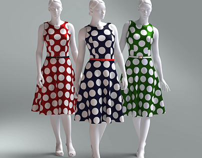 Digital 3D dress flow