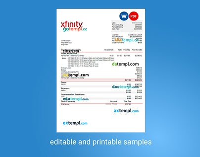 USA Xfinity broadasting company paycheck