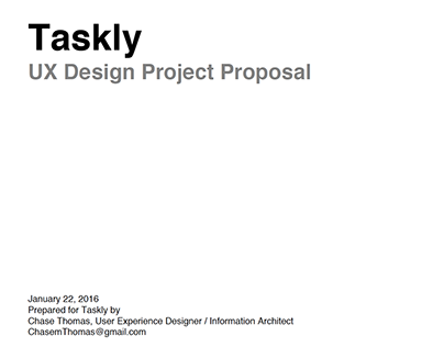 Taskly UX Design Project Proposal for CareerFoundry