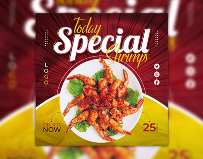 special shrimps Food Social Media Post Design