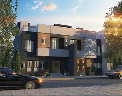 Modern villa exterior visualization